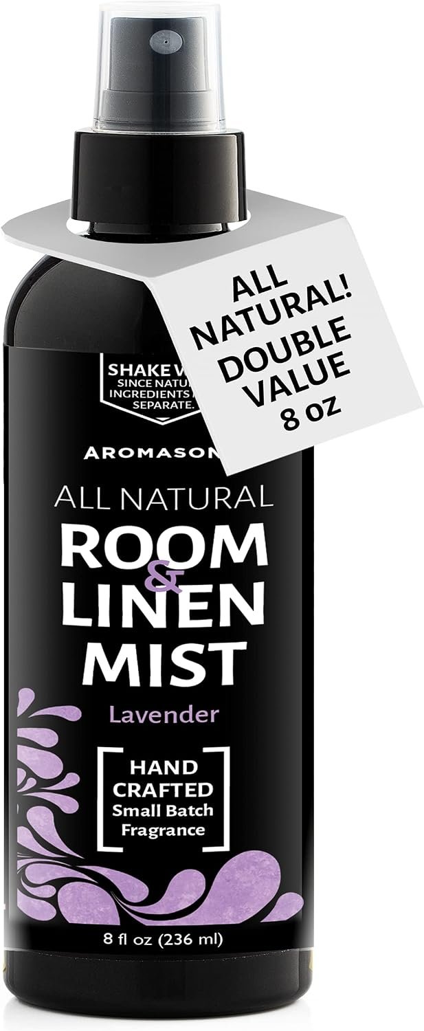 Aromasong All-Natural Lavender Room & Linen Spray 8 Oz for Sheets, Pillow, Fabric, Bed, Sleeping with a Refreshing Scent.