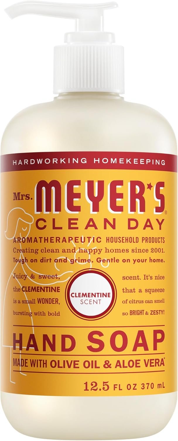 MRS. MEYER’S CLEAN DAY Hand Soap, Clementine Scent, 12.5 Fl Oz Bottle