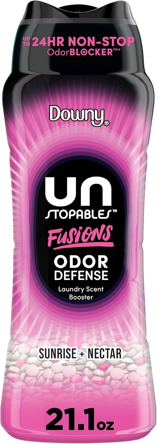 Downy Unstopables Fusions Odor Defense In-Wash Laundry Scent Booster Beads, Sunrise + Nectar Scent, 21.1 OZ, 2-in-1 Laundry Beads for Odor Defense