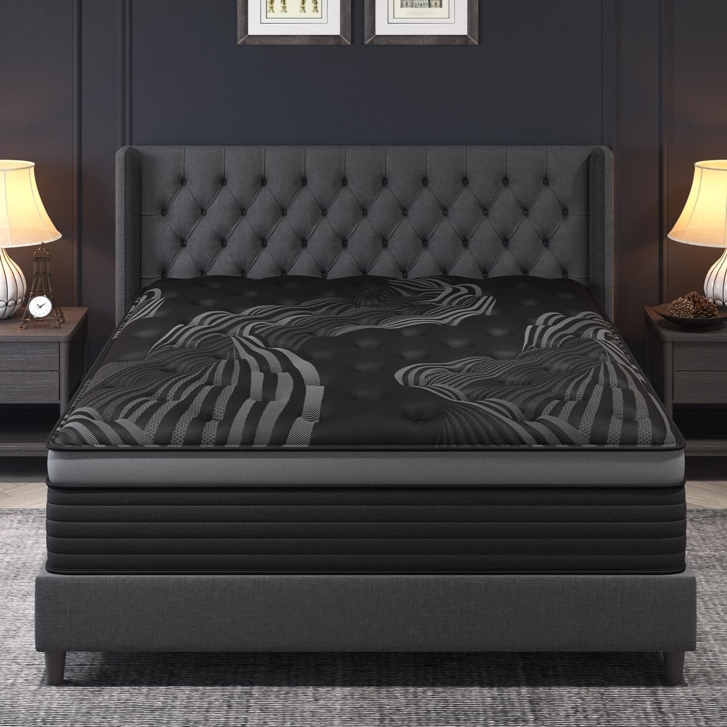 Twin Mattress, 14 Inch Hybrid Mattresses, Medium-Firm Feel with Pocket Springs & Cooling Gel Memory Foam, CertiPUR-US Certified for Enhanced Support, Cooling & Motion Isolation