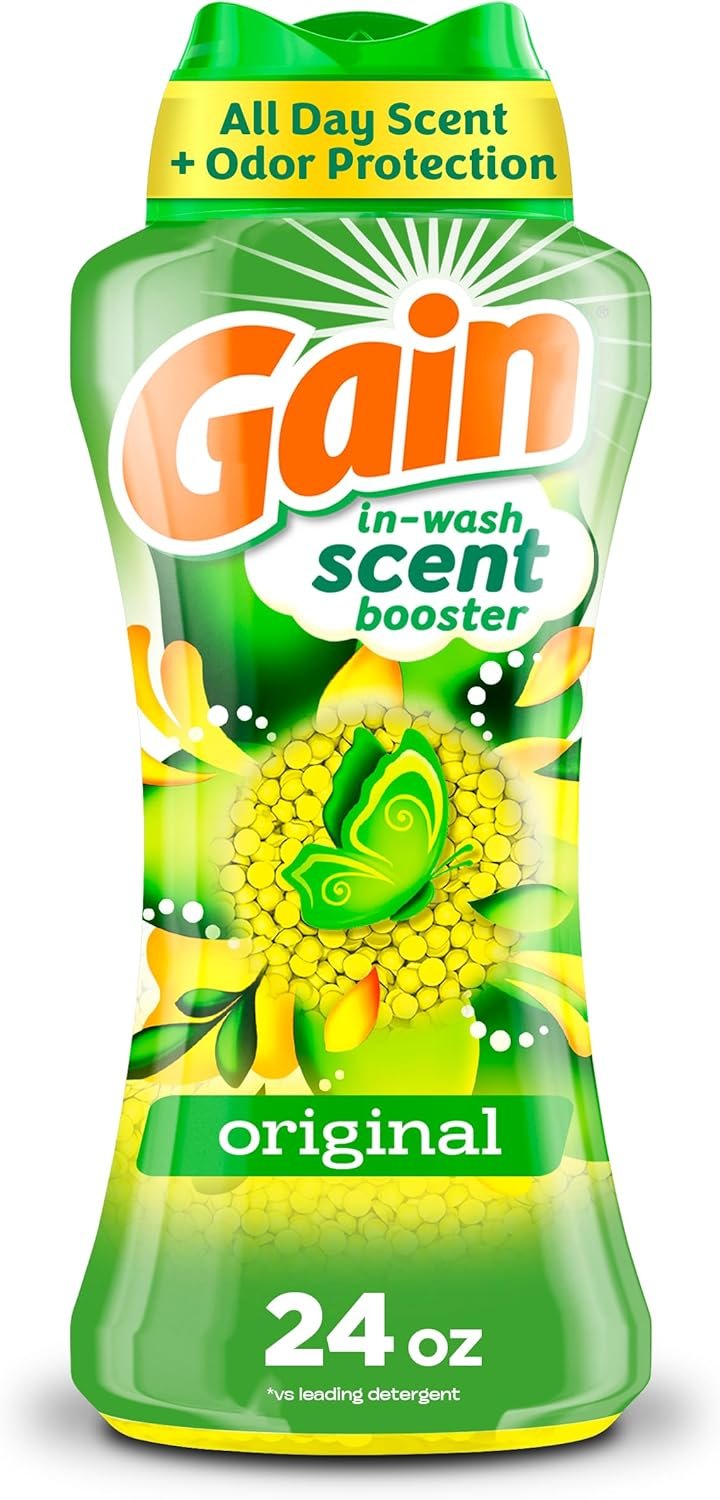 Gain In-Wash Laundry Scent Booster Beads Long-Lasting Fresh Scent Beads All Day Freshness and Odor Protection, Original Scent, 24 oz (Packaging May Vary)