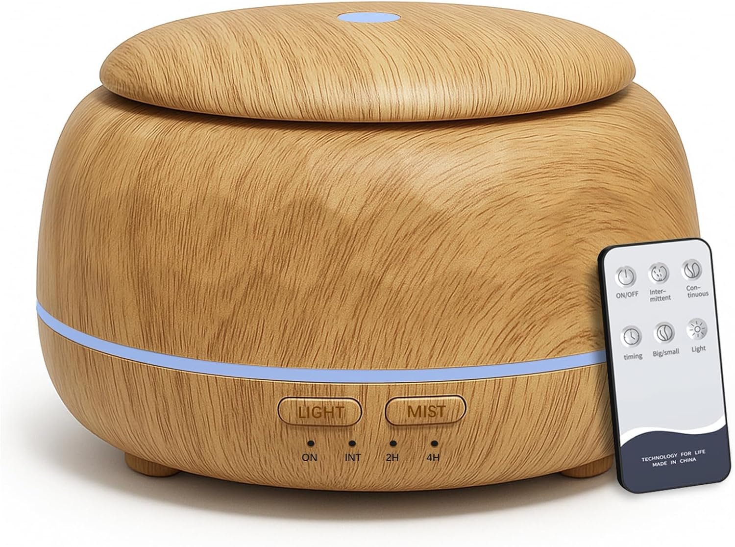SPLITSKY 300ML Essential Oil Diffusers for Home,Ultrasonic Aromatherapy Diffuser with Remote,7 Color LED Lights,4 Timers,8 Hours Quiet Operation,Auto-Off,for Bedroom, Home,Office(Light Wood)