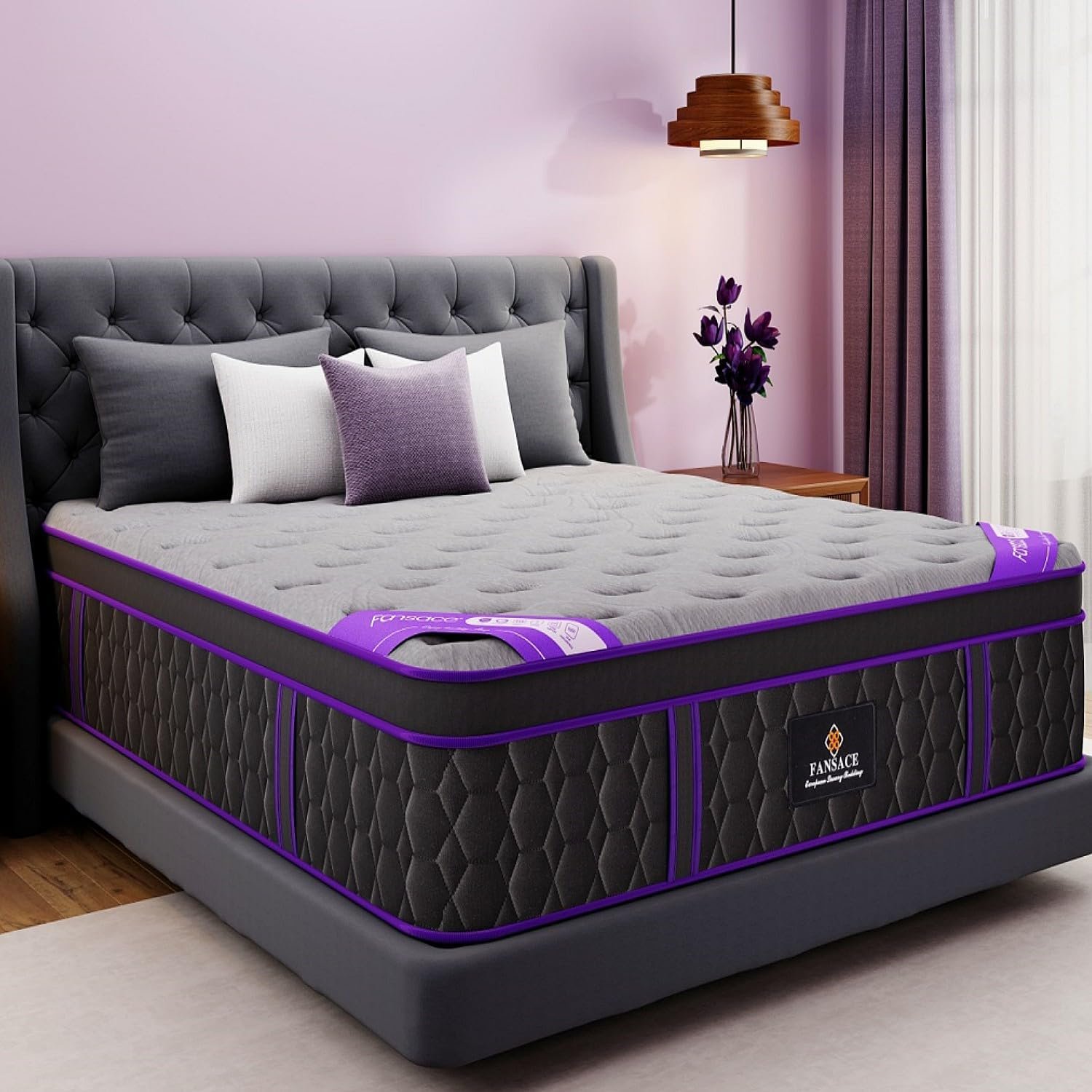 FANSACE Firm Queen Size Mattress, 14 Inch Deluxe Hybrid Queen Mattress in a Box, Cooling-Gel Memory Foam & Pocket Springs, Pressure Relief, Extra Edge Support, 365-Night Trial (2026 Upgraded Support)