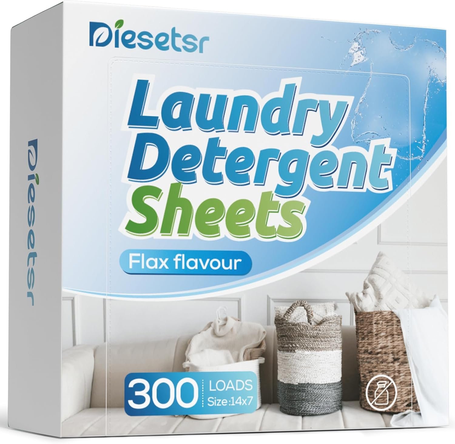 Diesetsr Laundry Detergent Sheets 150 Counts Travel Laundry Sheet ECO-friendly, 300 Small Loads Plastic-Free Clothes Washing Soap- Laundry Sheet Fresh Linen