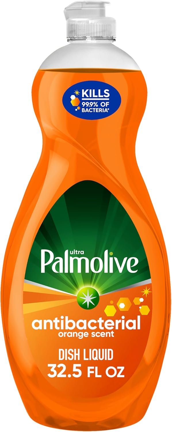 Palmolive Ultra Concentrated Antibacterial Liquid Dish Soap, Orange Scent, 32.5 Fluid Ounce