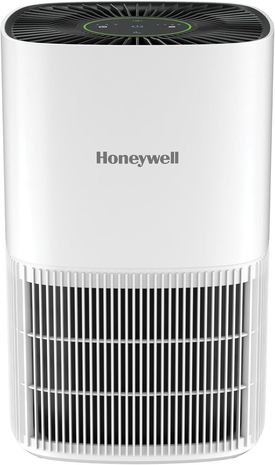 Honeywell Allergen Plus Compact Small Room HEPA Air Purifiers for Home, Up to 530 Ft² Coverage, 3-in-1 Filter, Pet Dander, Smoke & Odor Reducer Air Quality Sensor with Auto Mode, White, HPA125W