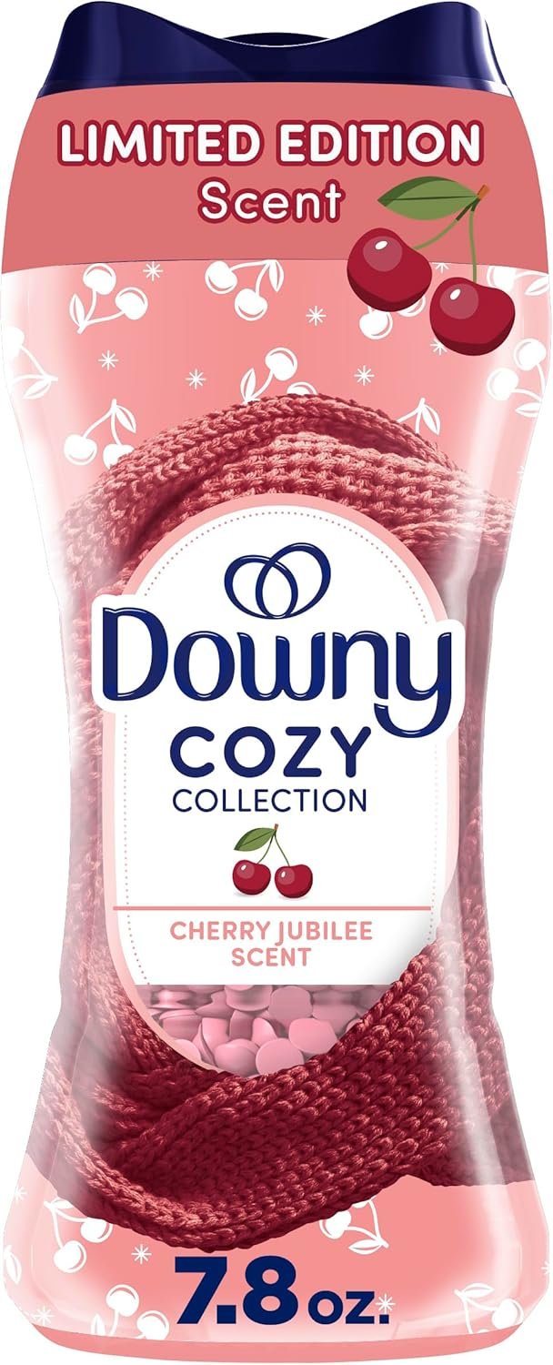 Downy Cozy Collection In-Wash Laundry Scent Booster Beads, Cherry Jubilee Scent, 7.8 oz, Limited Edition Laundry Beads