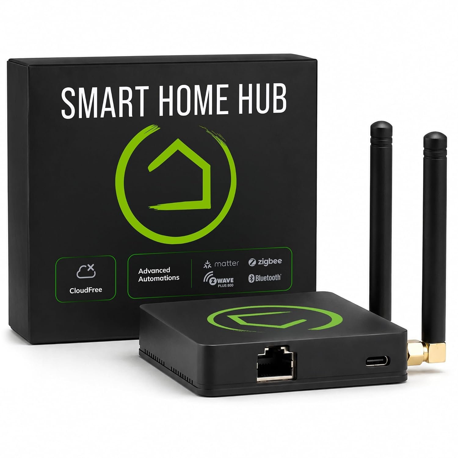 Hubitat Elevation C-8 Pro Smart Home Hub – Local Control & Automation for Smart Thermostat, Voice Assistants, Ring Cameras – Compatible with Z-Wave 800 LR, Zigbee 3.0, Matter 1.5, Bluetooth, Wi-Fi