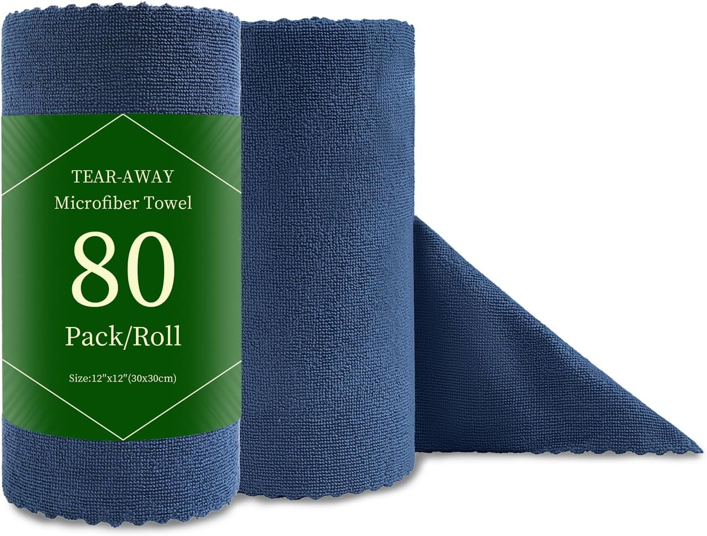 Jessy Home 80 Pack Microfiber Cleaning Cloth Roll Reusable Paper Towels 12″x12″ Tear Away Cloth, Microfiber Towels for Cars, Wash Cloths, Lint Free Rags for House,Kitchen,Window,Cleaning Supplies