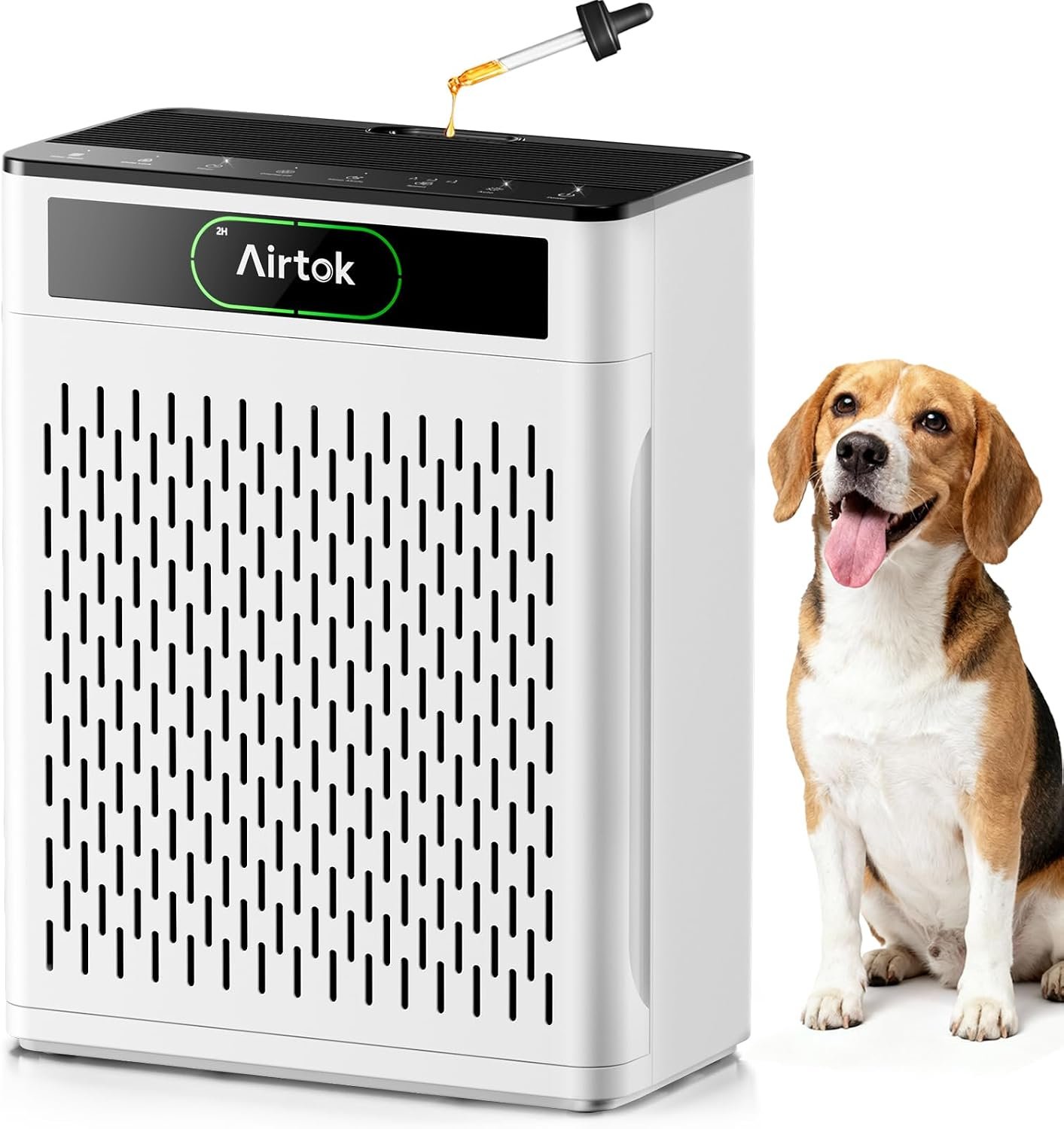 Airtok Air Purifiers for Home Large Room Up to 1848sq.ft, HEPA Air Purifier for Bedroom, Pet Hair Air Cleaner with Washable Filter, Aromatherapy, Sleep Mode Air Cleaners for Smoke, Office-AP3001 White