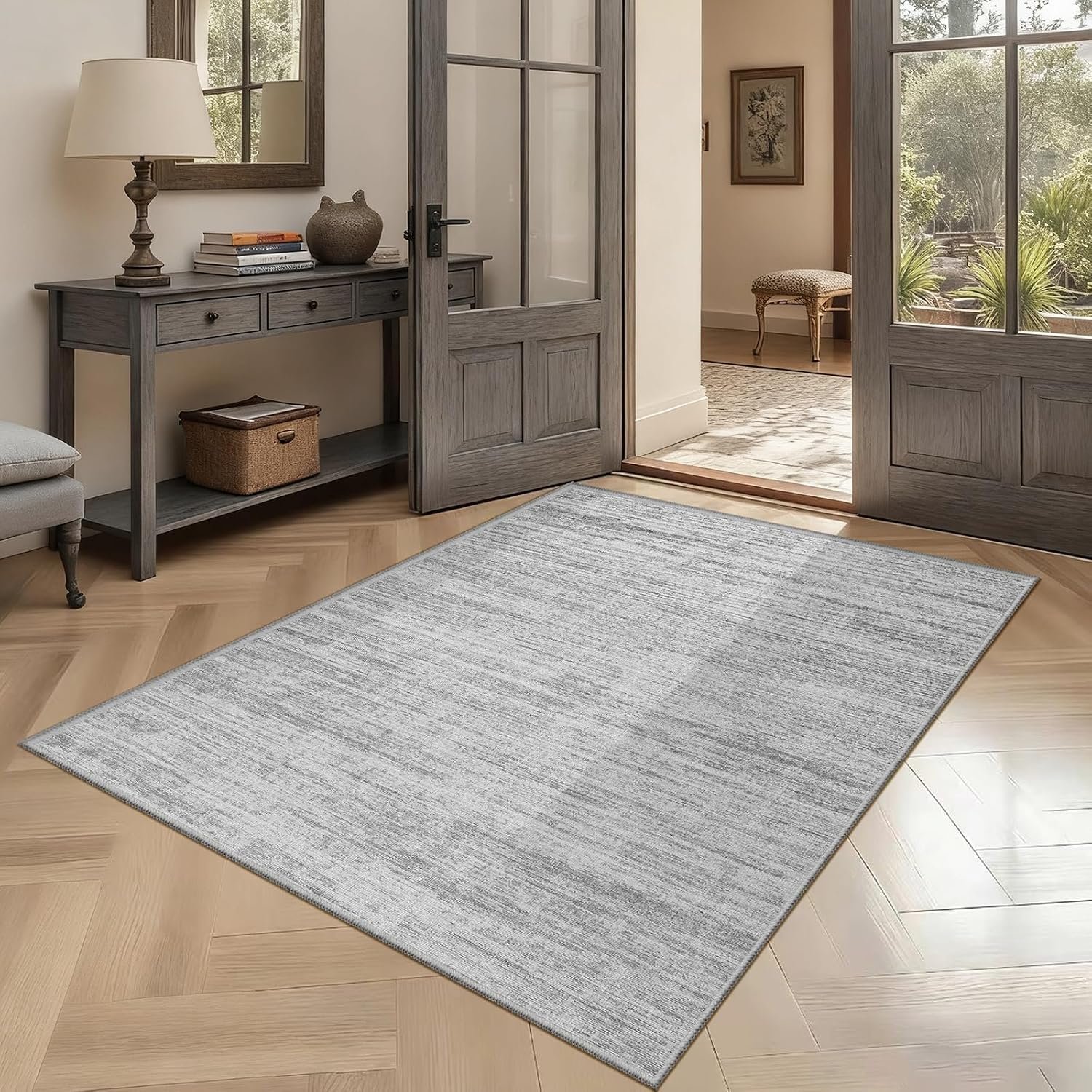 Washbale Rugs 3×5 Ultra Soft Area Rug, Non Slip Indoor Entryway Rugs, Stain Resistant Area Rugs for Living Room Dining Bedroom，Modern Abstract Home Decor Small Rug