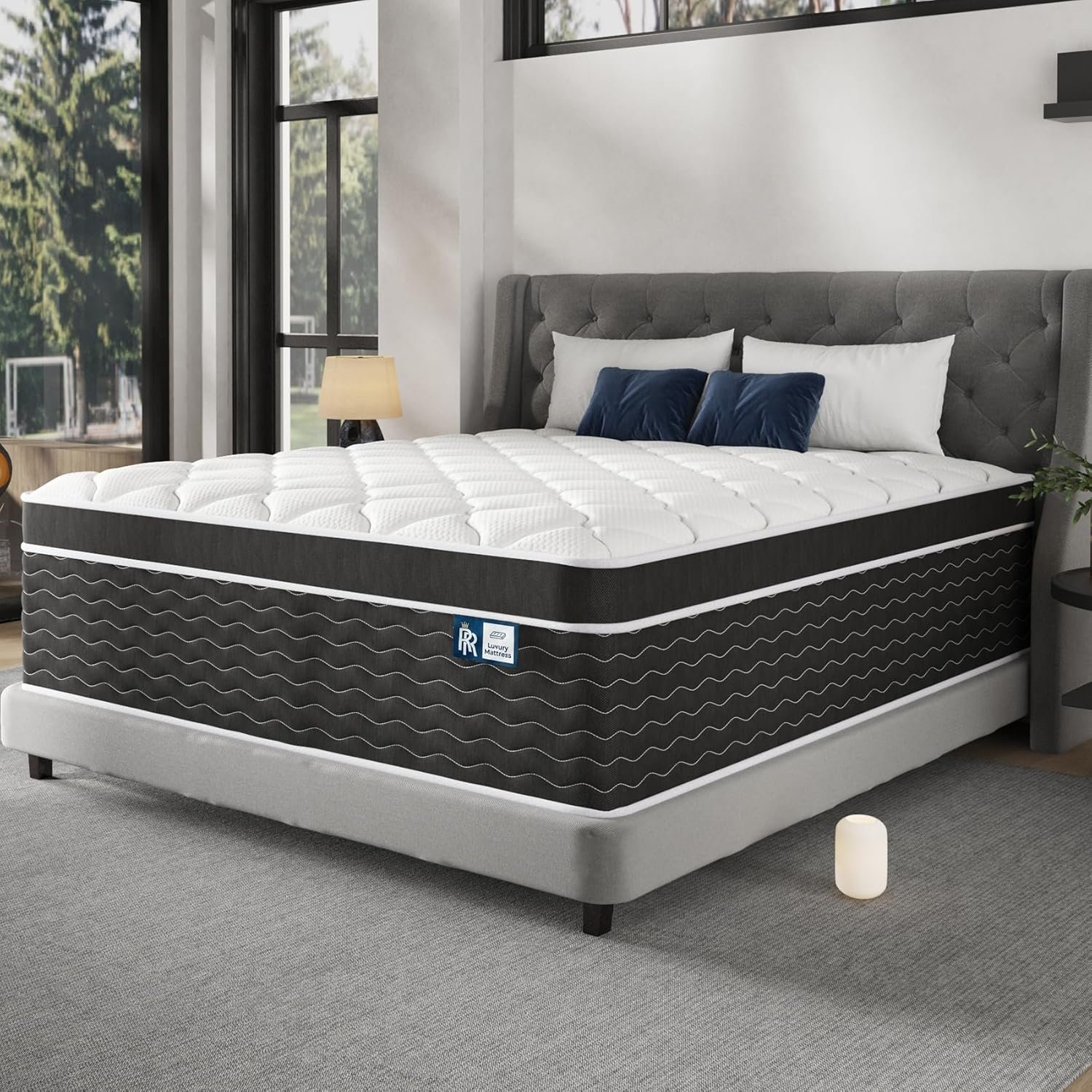 Ruoysun Luxury Twin Mattress 12 Inch, Hybrid Twin Size Mattress in A Box, Cooling-Gel Memory Foam, Perfect for Teens, Spinal Alignment, Back Pain, Hotel-Inspired Comfort, 100-Night Trial, Medium Firm