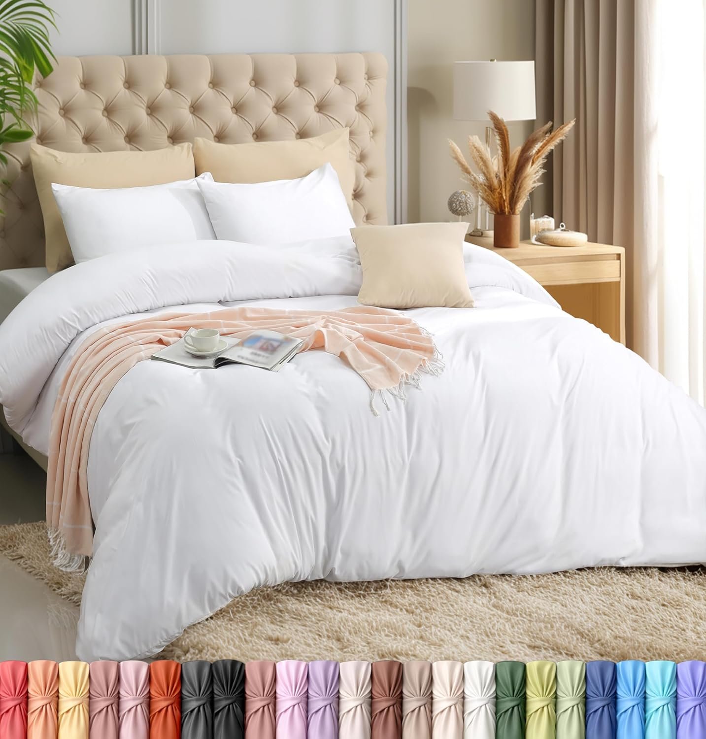Utopia Bedding Duvet Cover Set with Pillowcases – 1 Duvet Cover with 2 Pillowcases – 20 X 36-3 Pieces Bedding Duvet Cover with Zipper Closure – Soft Brushed Microfiber (King, White)