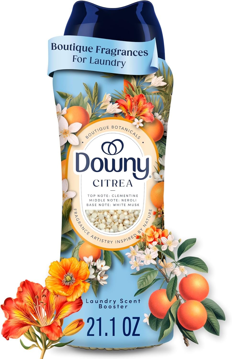 Downy Boutique Botanicals In Wash Laundry Scent Booster Beads, Boutique Fragrances inspired by the Artistry of Nature, CITREA Scent, 21.1 oz