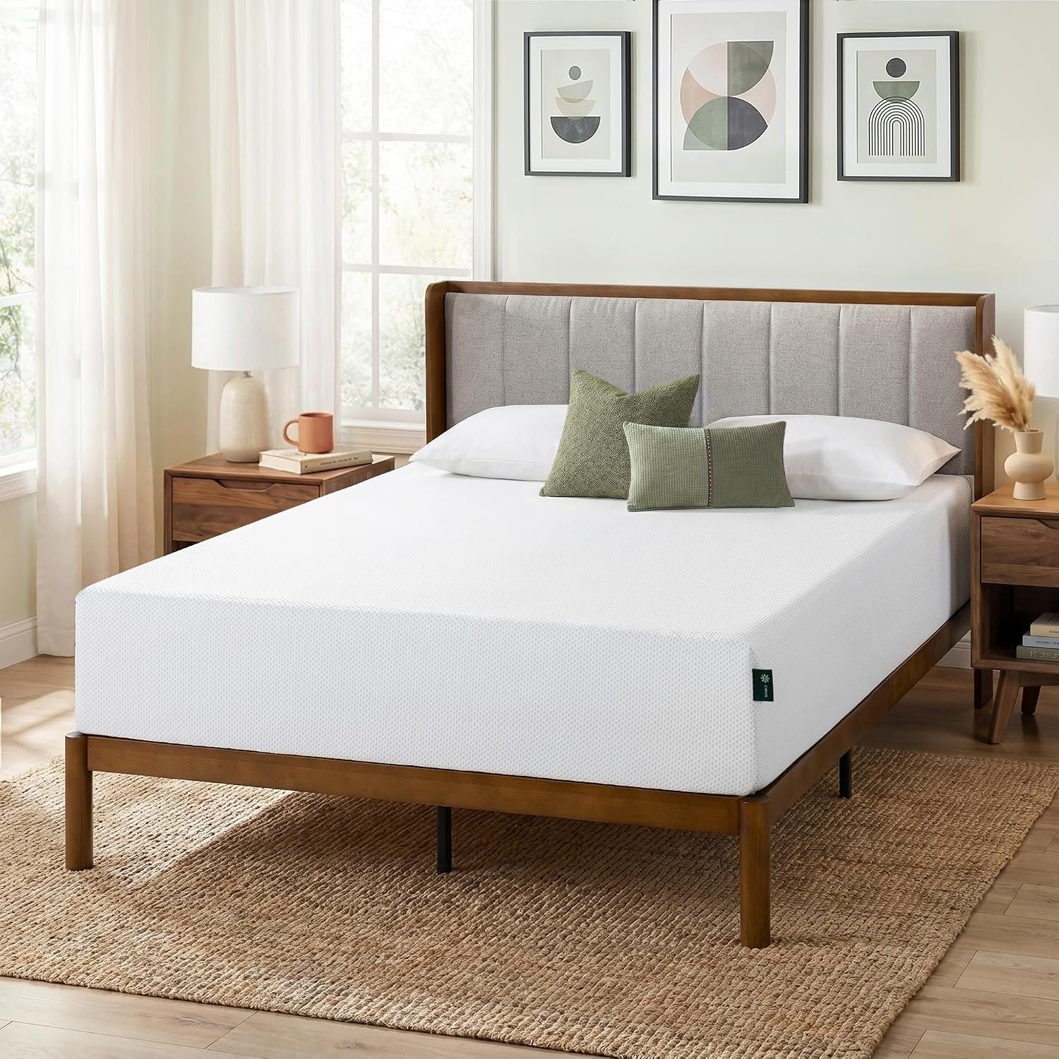 Zinus 12 Inch Green Tea Cooling Memory Foam Mattress [New Version], Queen, Fiberglass Free, Medium Firmness, Cooling Gel Foam, Certified Safe Foams & Fabric, Mattress in A Box
