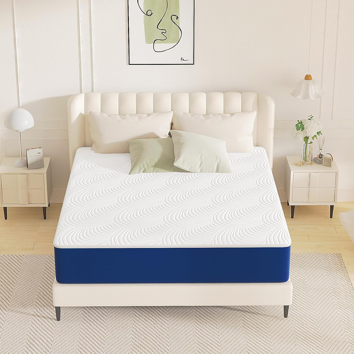 Queen Mattress 12 Inch, Cooling Gel Memory Foam Mattress Queen Size for Pressure Relief & Cool Fresh Sleep, Queen Size Mattresses with Removable Washable Cover, Edges Support, Medium Firm
