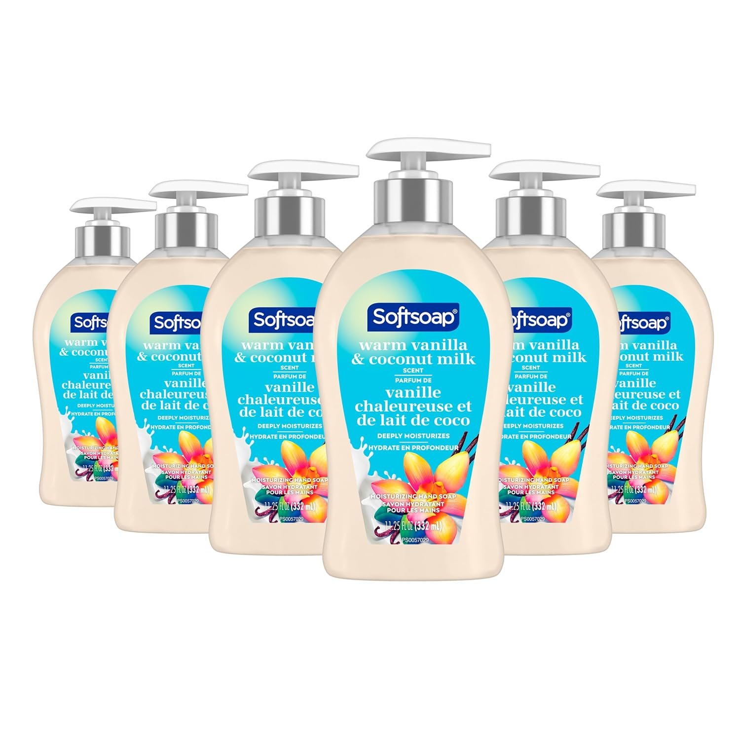 Softsoap Warm Vanilla & Coconut Milk Scent Liquid Hand Soap, Moisturizing Liquid Hand Soap, 11.25 Ounce, 6 Pack