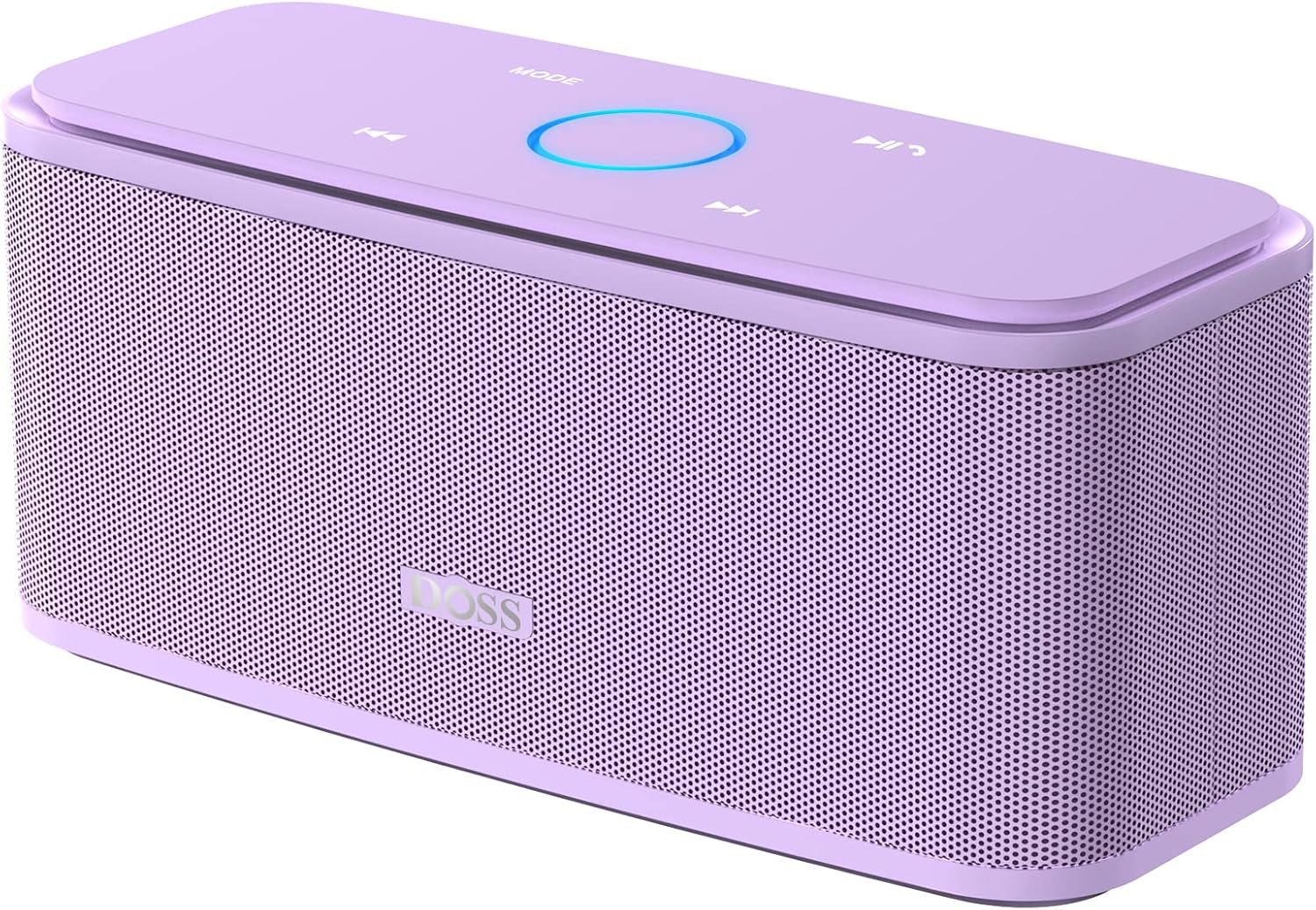 DOSS SoundBox Touch Wireless Bluetooth Speaker-12W HD Sound with Rich Bass, IPX5 Waterproof, 20H Playtime, Handsfree, for Gatherings, Home, Office, Outdoor, Travel-Purple