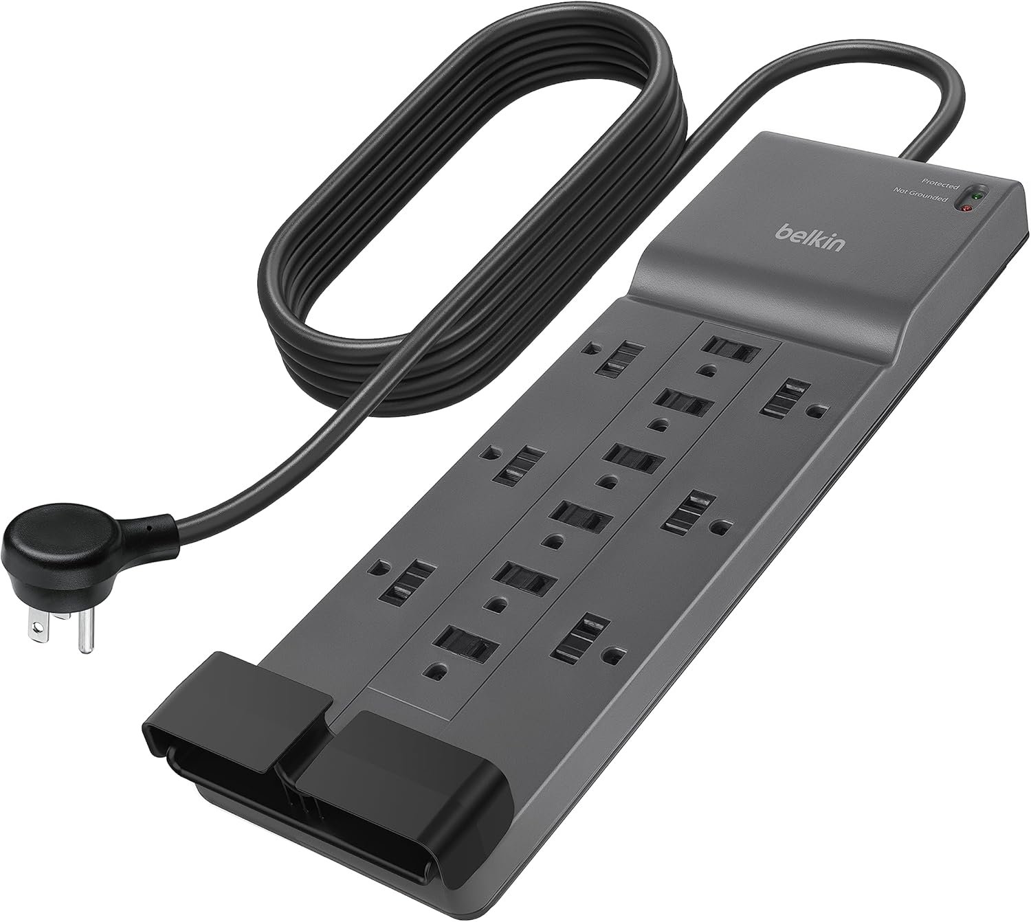 Belkin 12-Outlet Surge Protector Power Strip w/ 12 AC Outlets & 8ft Flat Plug, UL-Listed Heavy-Duty Extension Cord for Home, Office, Travel, Computer, Laptop, Charger – 3,780 Joules of Protection