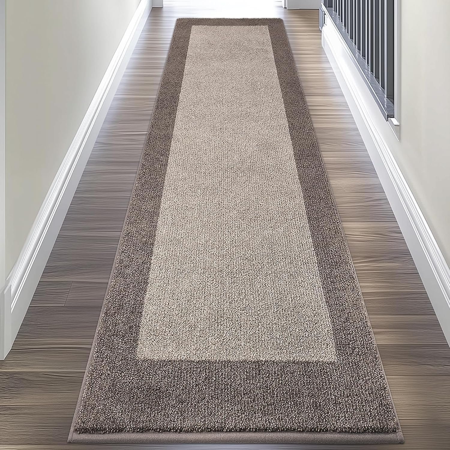 Machine Washable Kitchen Rug 24″ x 96″, Non Slip Kitchen Mat for Floor, Absorbent Entrance Runner Rug for Bedroom, Hallway, Bathroom, Door (Roll Packing)