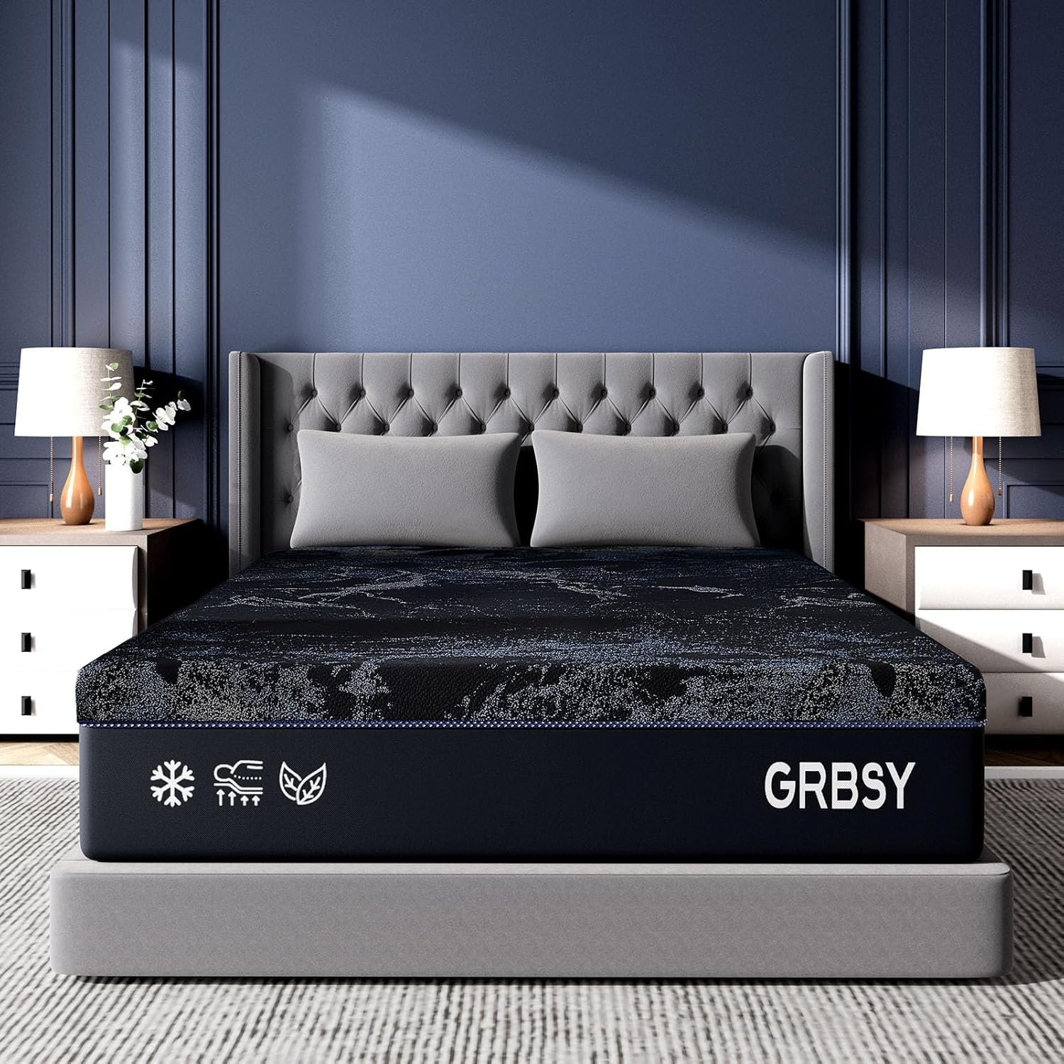 14 Inch Queen Size Mattress, Upgraded Luxury Cooling Gel Queen Memory Foam Mattress In a Box with 7-Zone Support for Cool Night & Pressure Relief, Assembled in USA, Washable IceSilk Cover, Medium Firm