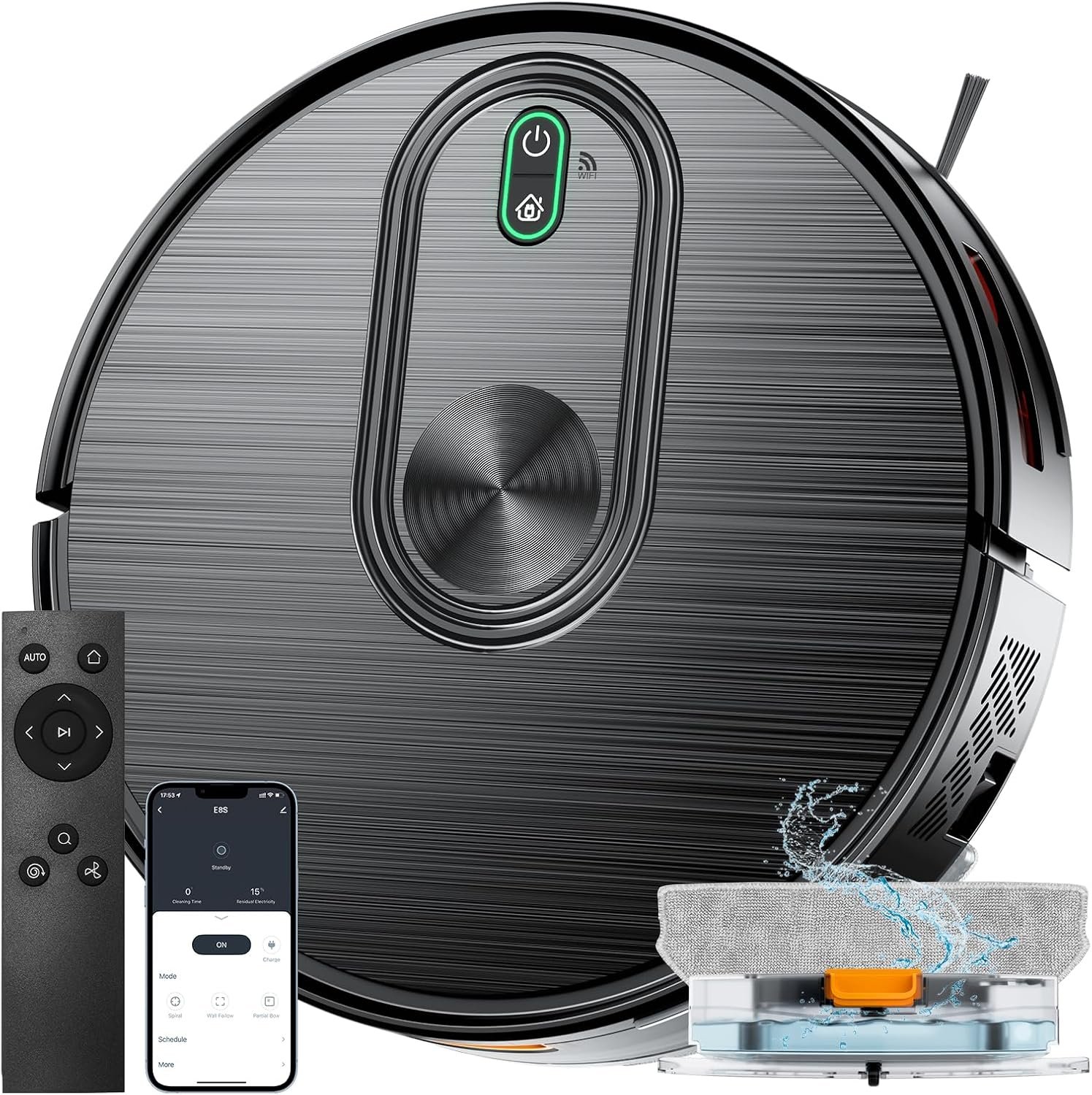 Robot Vacuum and Mop, 6500Pa Suction, 2 in 1 Robotic Vacuum with Gyro Inertial Navigation, 200 Min Runtime, App/Remote/Voice Control, Ideal for Pet Hair, Hard Floor, Carpet