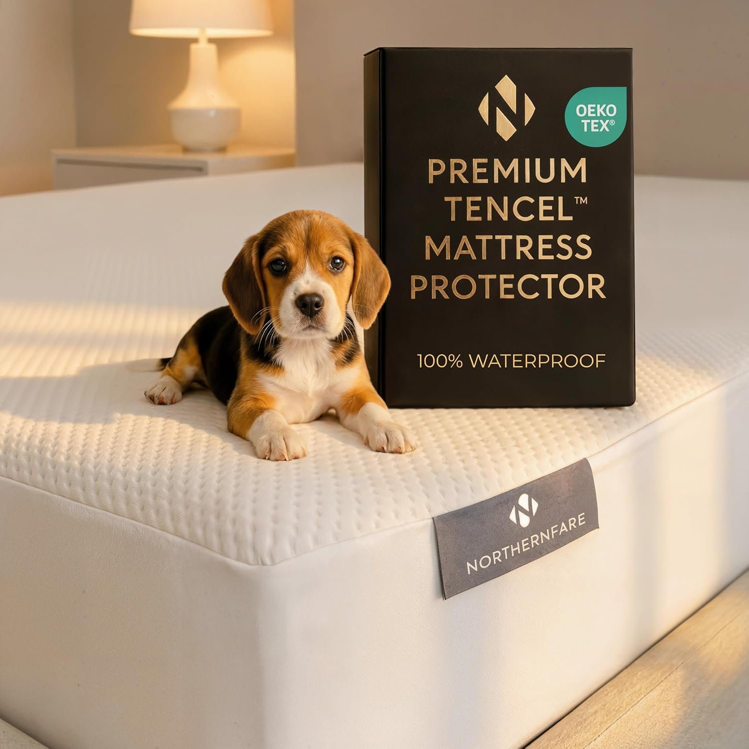 King Size Premium Mattress Protector | 100% Waterproof Tencel Cover | Cooling & Breathable Deep Pocket Mattress Pad King | Noiseless, Hypoallergenic, Soft, Washable Fitted Bed Protector