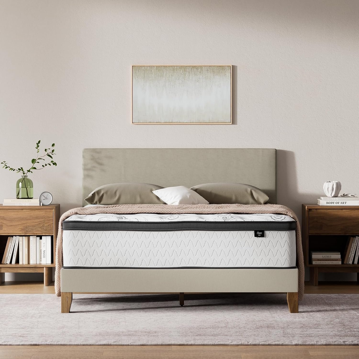 Signature Design by Ashley Chime Hybrid King 12″ Mattress with Gel Memory Foam, Medium Firm, Pressure Relief, Fiberglass Free Mattress in a Box