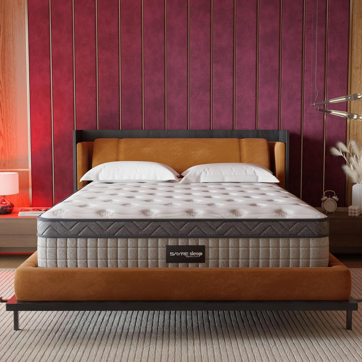 Sayre 12 Inch Full Size Premium Memory Foam Hybrid Mattress in a Box – Cooling Gel Infused, Medium Firm Support, Pressure Relief, Motion Isolation, CertiPUR-US & Oeko-TEX Certified