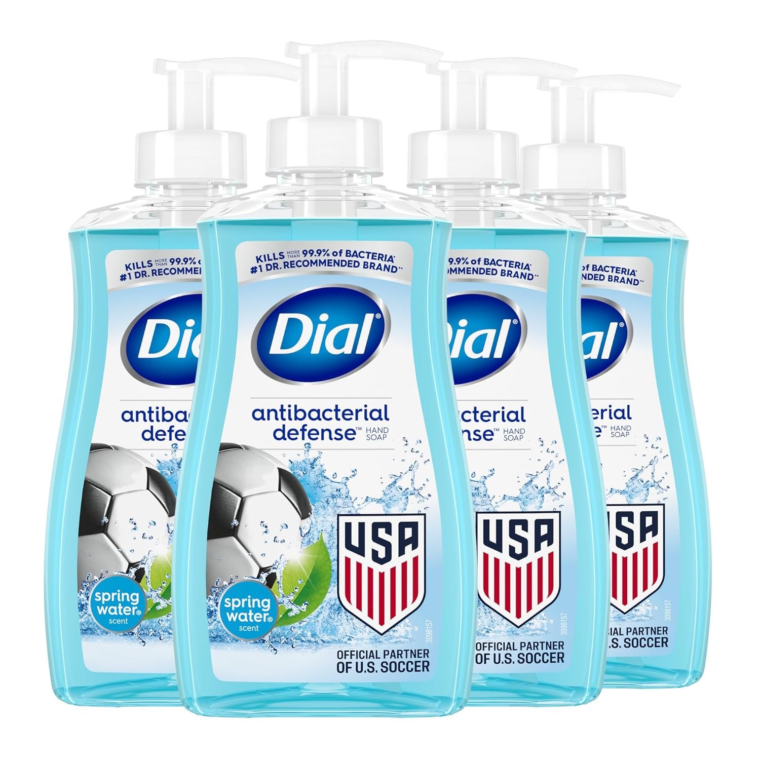 Dial Antibacterial Liquid Hand Soap, Spring Water, 11 fl oz (Pack of 4)