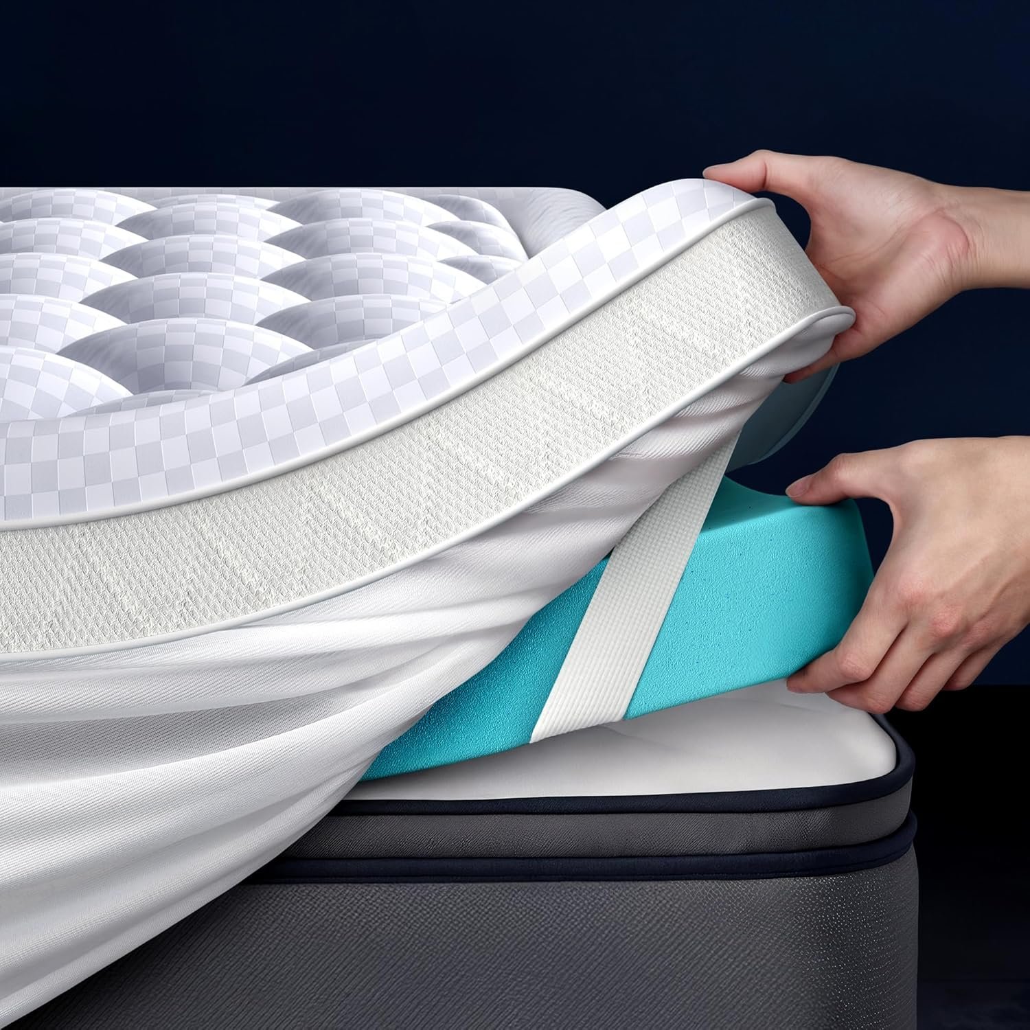 5 Inch Mega Support Memory Foam Twin Mattress Topper for Pressure Relief, Dual Layer 2.5″ Pillow Top Mattress Topper Twin Plus 2.5″ Cooling Gel Infused Memory Foam Mattress Pad