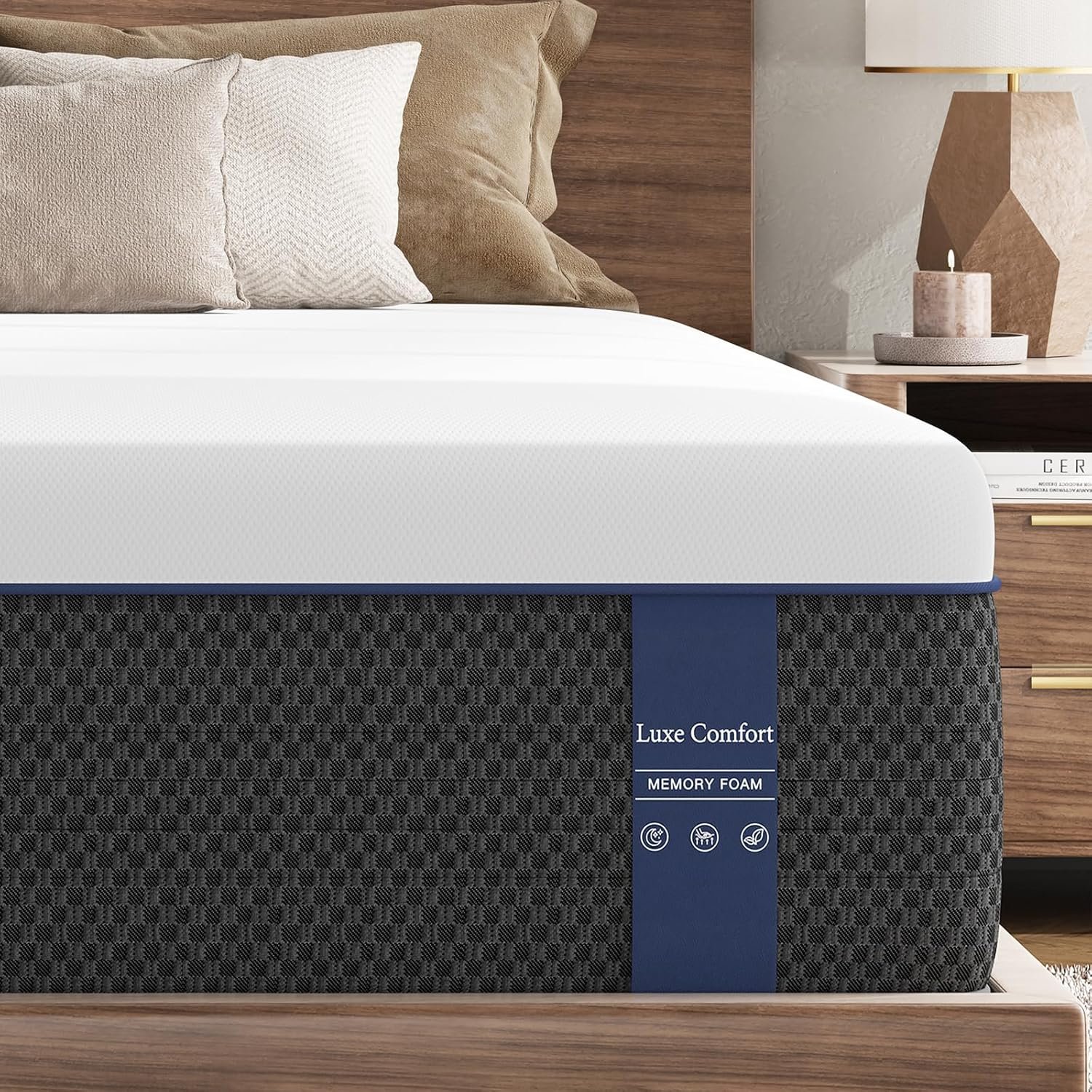 Queen Size Memory Foam Mattress – 14 Inch Queen Mattress Orthopedic Support for Pressure Relieving & Motion Isolation – CertiPUR-US