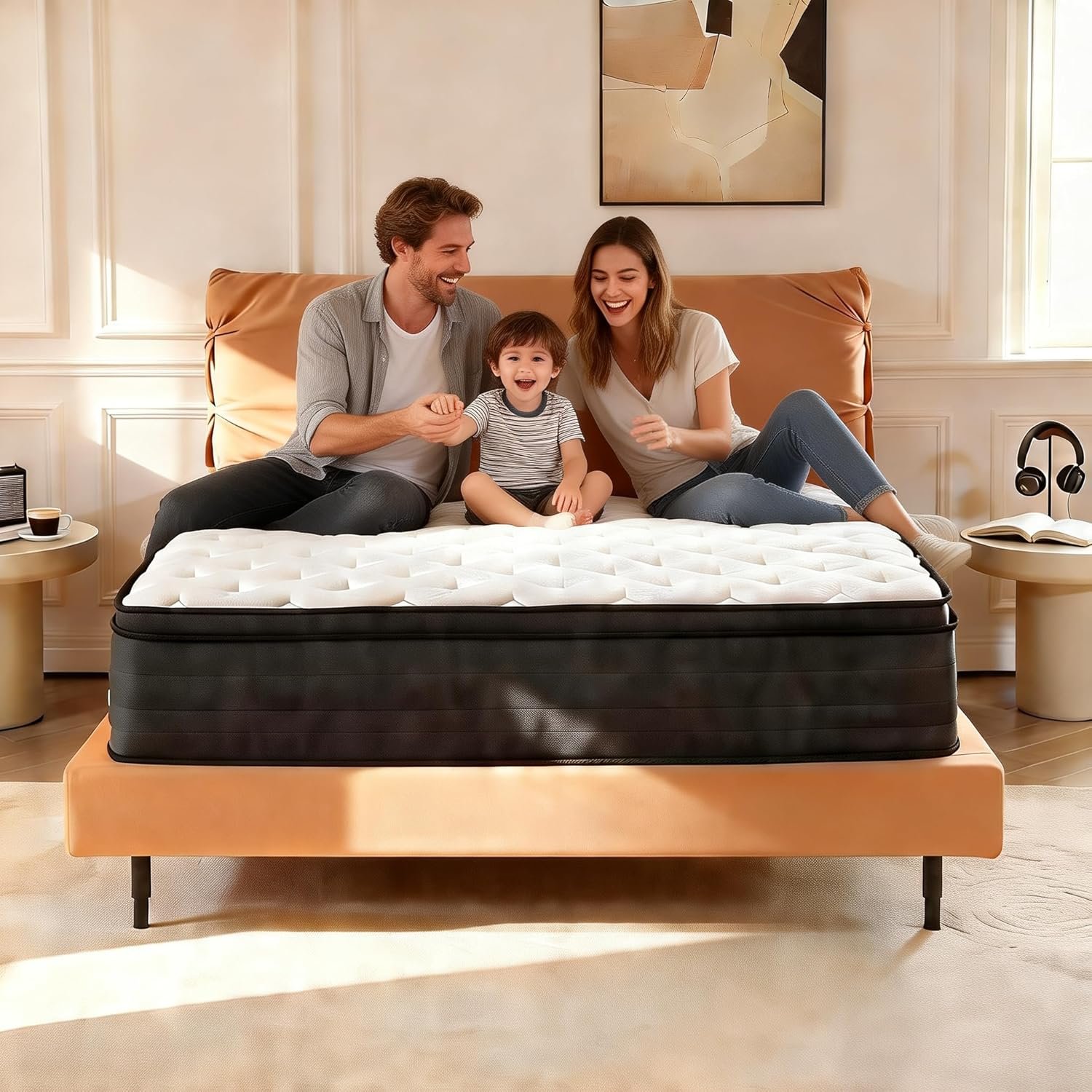 14 Inch Queen Size Hybrid Mattress Medium Firm Pro Comfort Edge Support | Pocket Springs, Soft Foam, Edge Support, Medium Firm comfort for all sleepers. Breathable, Cooling, Back Pain Relief.