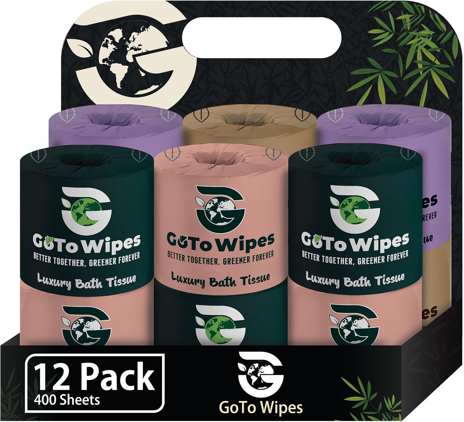 Premium Bamboo Toilet Paper – Organic Ultra Soft 3 Ply – Chemical & PFAS Free, Non-Toxic – 400 Sheets, 12 Pack – Septic Safe, Sustainable – Bamboo Toilet Paper with Plant Trees Initiative