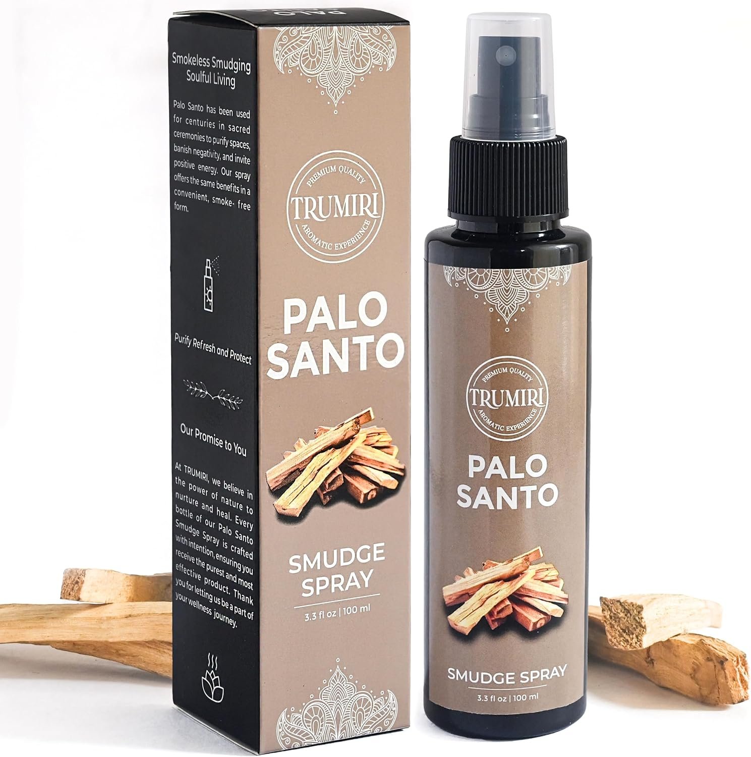 Palo Santo Spray For Negative Energy Cleansing Of Home – Non Toxic Natural Room Spray Made With Palo Santo Essential Oil – Safe Body Mist For Smudge Kit