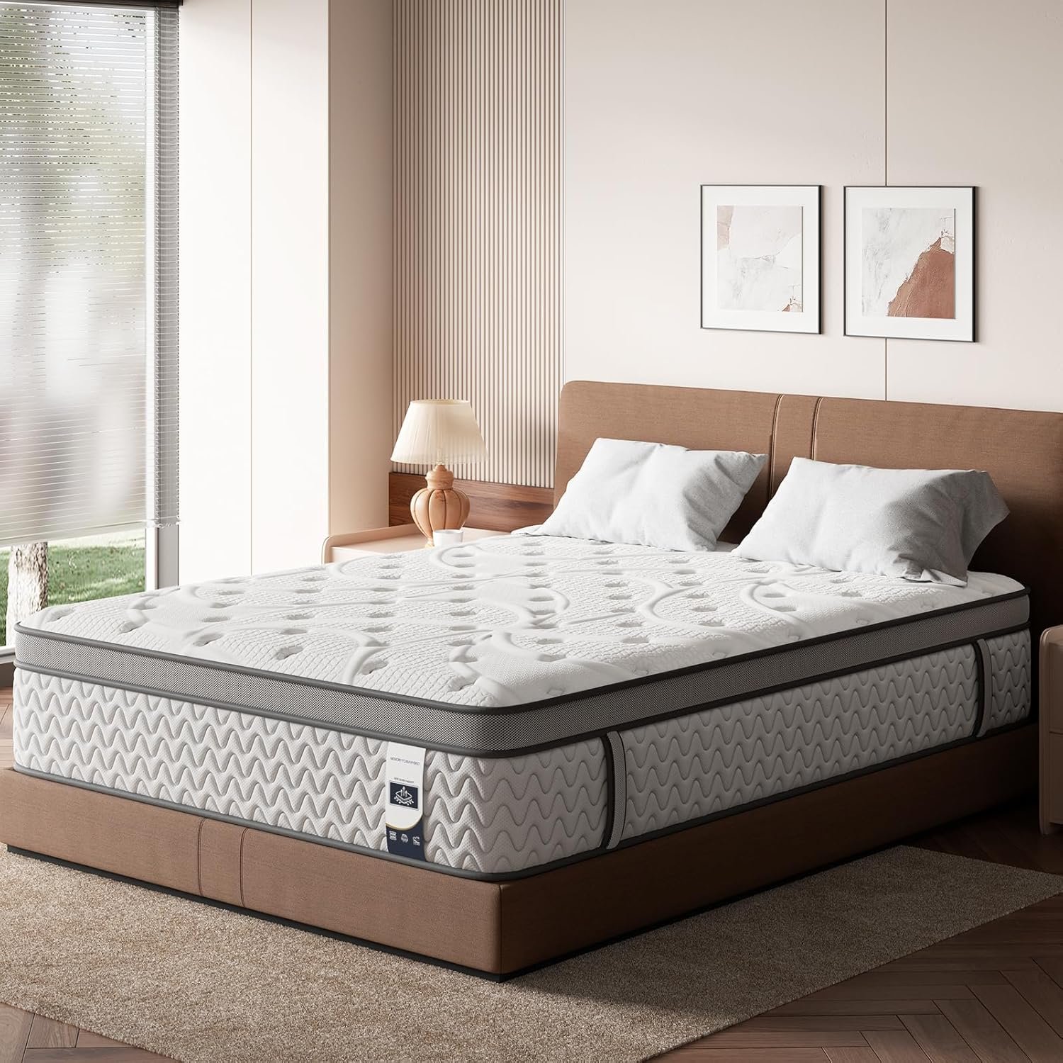 SLEEP100 Twin Mattress 10 Inch – Hybrid Mattresses for Back Pain, Extra Lumbar & Shoulder Support, Fiberglass-Free & No Odor, 365-Night Trial