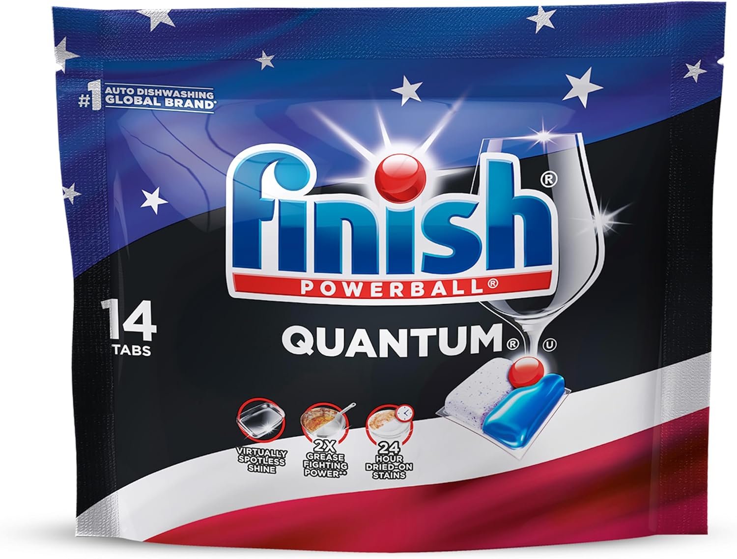 Finish Quantum Dishwasher Pods, Dishwasher Detergent Dish Soap, Fresh Scent, 14 Count