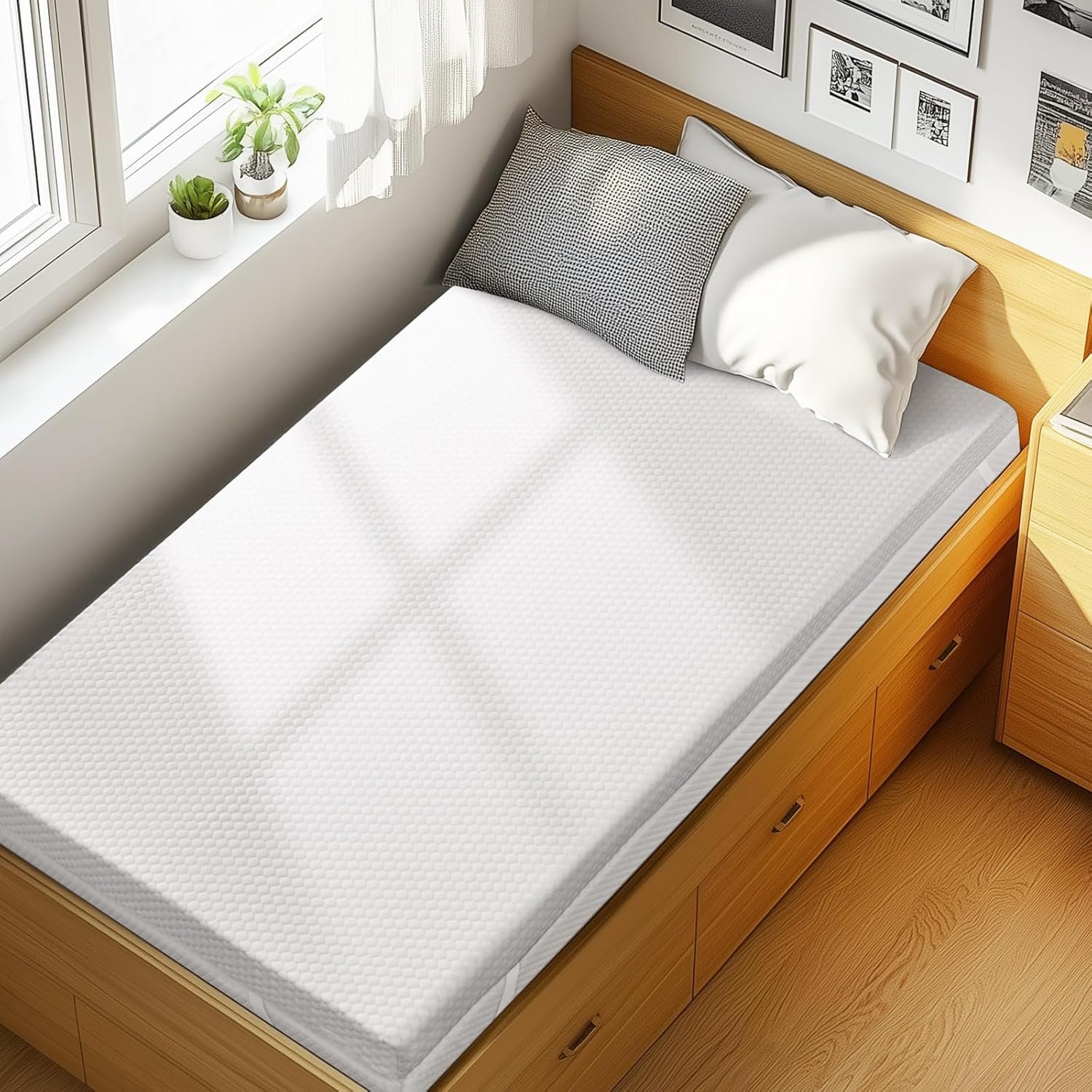 PERLECARE Twin XL Mattress Topper, 3 Inch Cooling Mattress Topper – Gel Memory Foam for Pressure Relief, Premium Soft Sleep, Non-Slip Design with Removable & Washable Cover, Oeko-Tex Certified