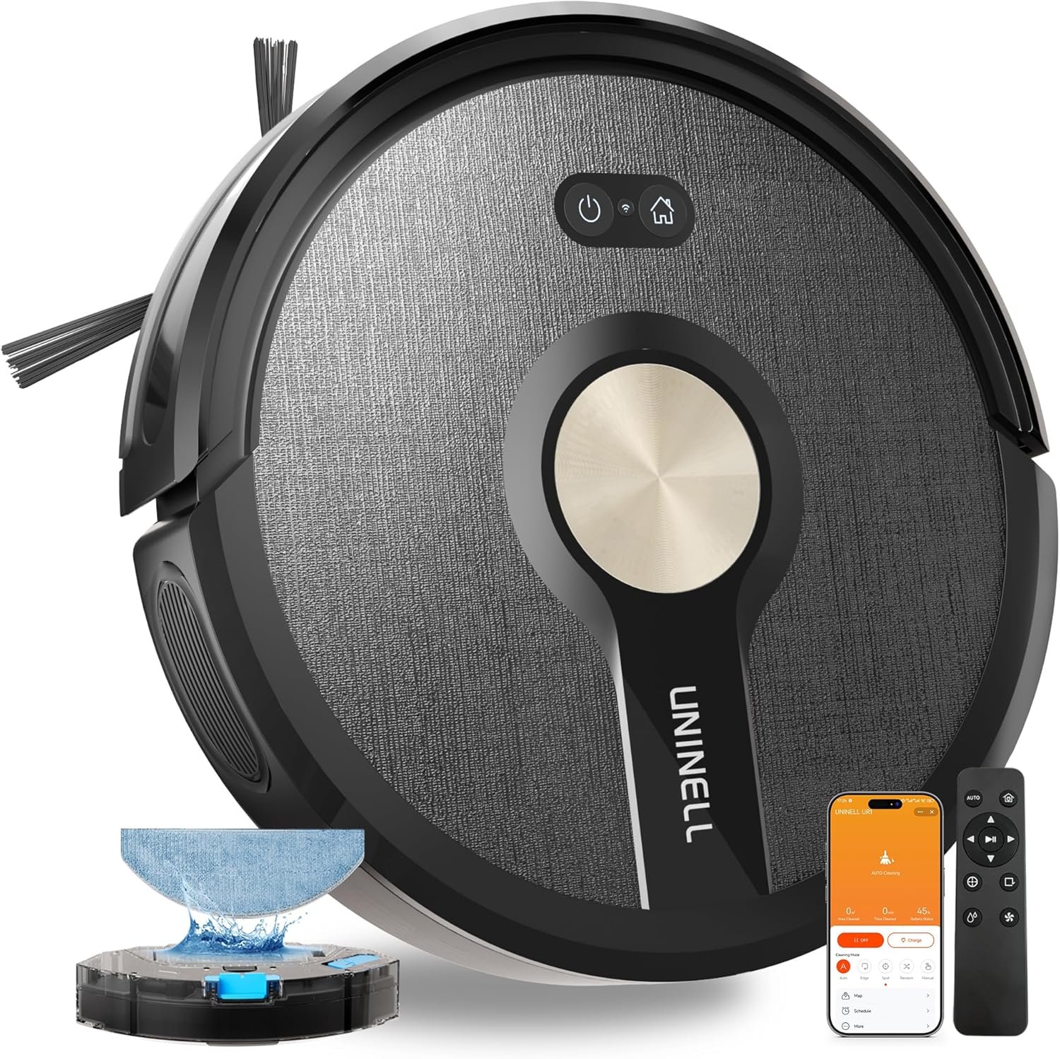 Robot Vacuum and Mop Combo,5000Pa Robotic Vacuum Cleaner,180mins Runtime Vacuum Robot with App/Remote/Alexa Control, Ideal for Hard Floor/Carpet/Pet Hair, Self-Charge,Schedule Clean(UR1)