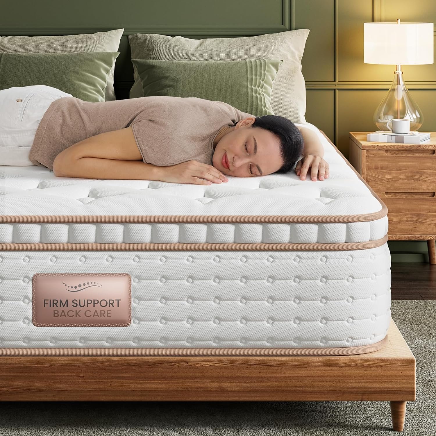 BedStory Firm Queen Mattress for Back Pain Relief – 14 Inch Firm Hybrid Mattress with Ideal Lumbar Support & Motion Isolation – Fiberglass-Free Colchones, CertiPUR-US
