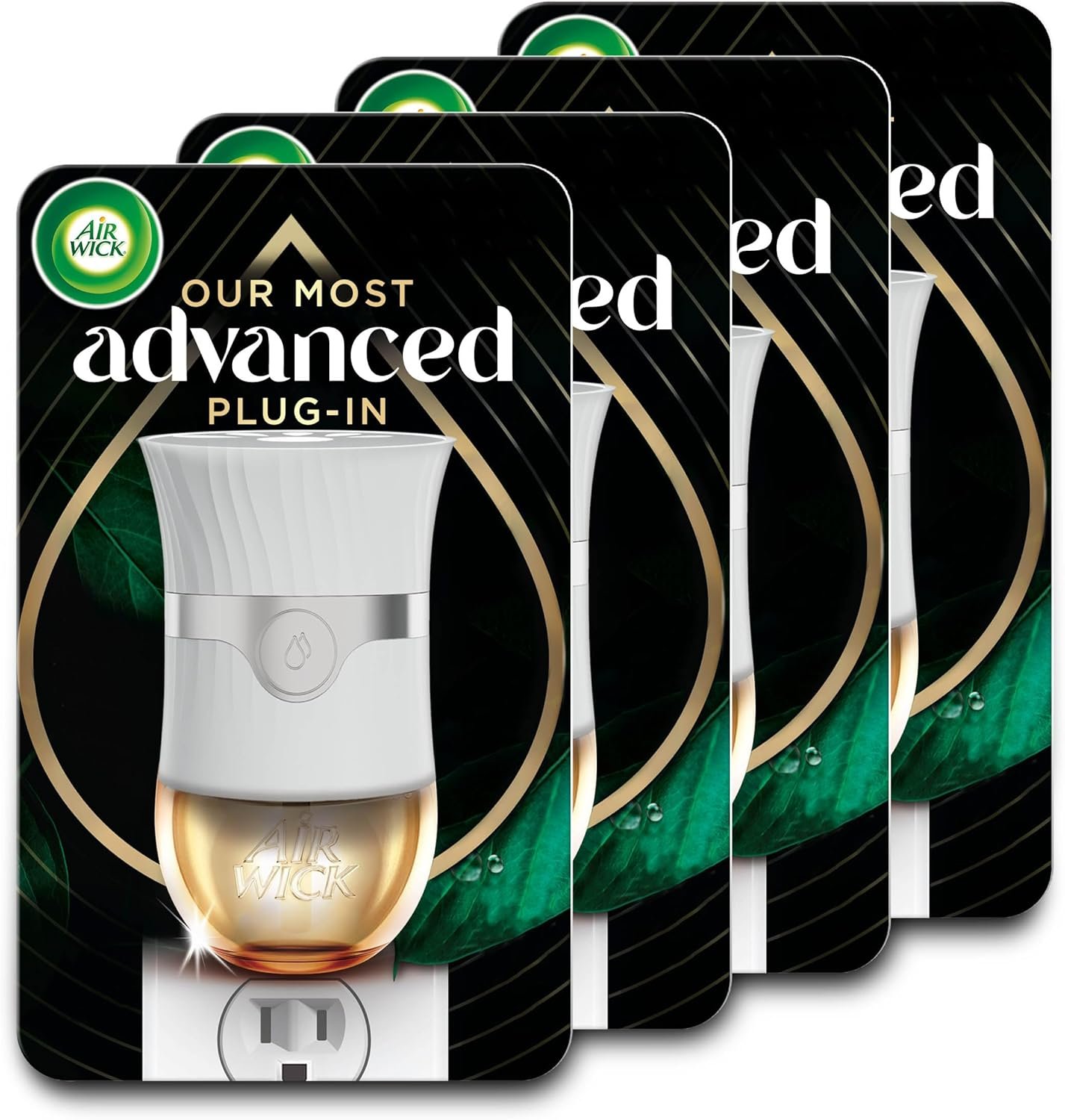 Air Wick Plug-In Scented Oil Advanced Gadget, 4 Count, Room Freshener, Air Freshener, Essential Oils