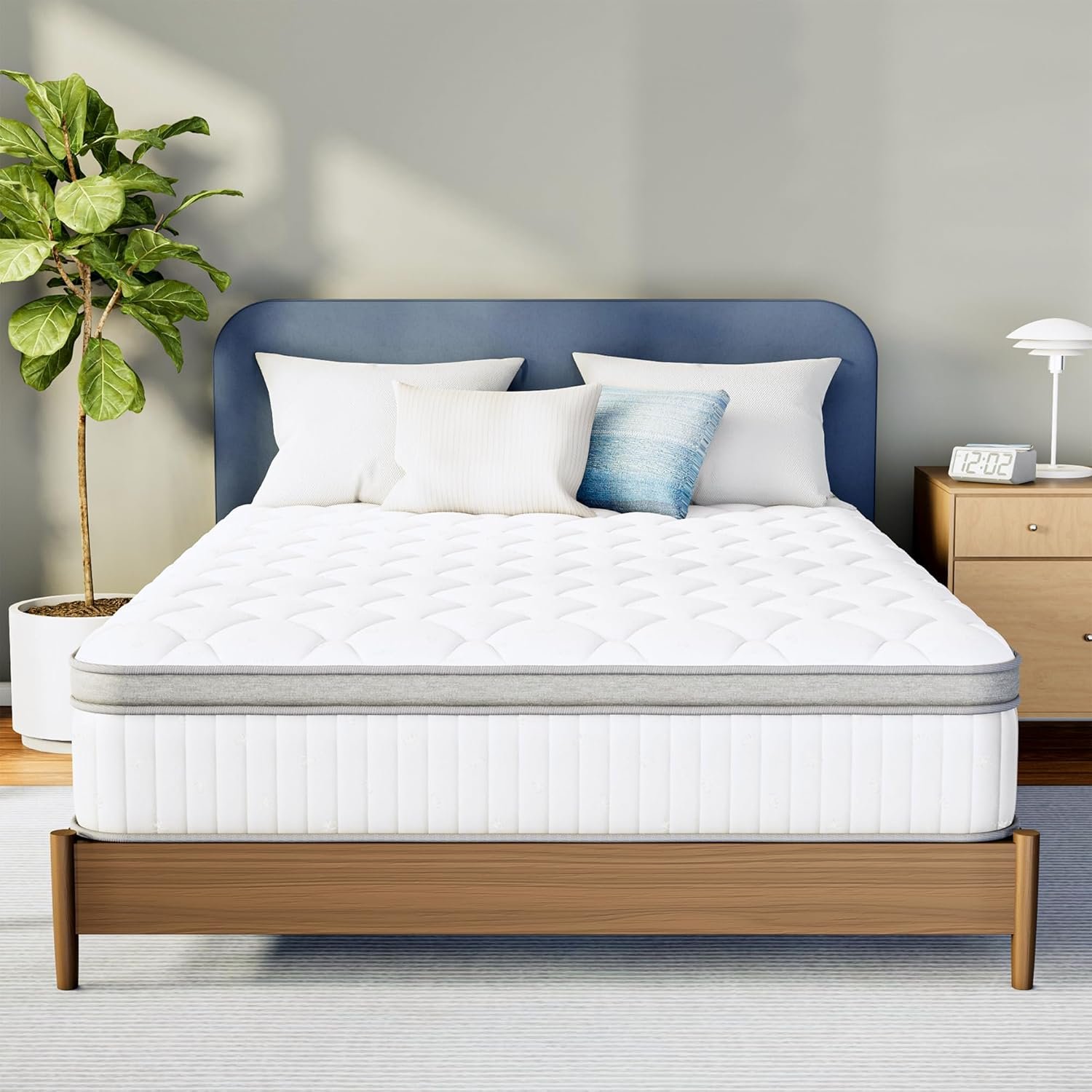 Neo Sleep Queen Size Mattress, 12 Inch Hybrid Comfort & Supportive Mattress in a Box, Cooling Gel Memory Foam and Pocket Springs with Pressure Relief, CertiPUR-US Certified, Medium Plush Feel
