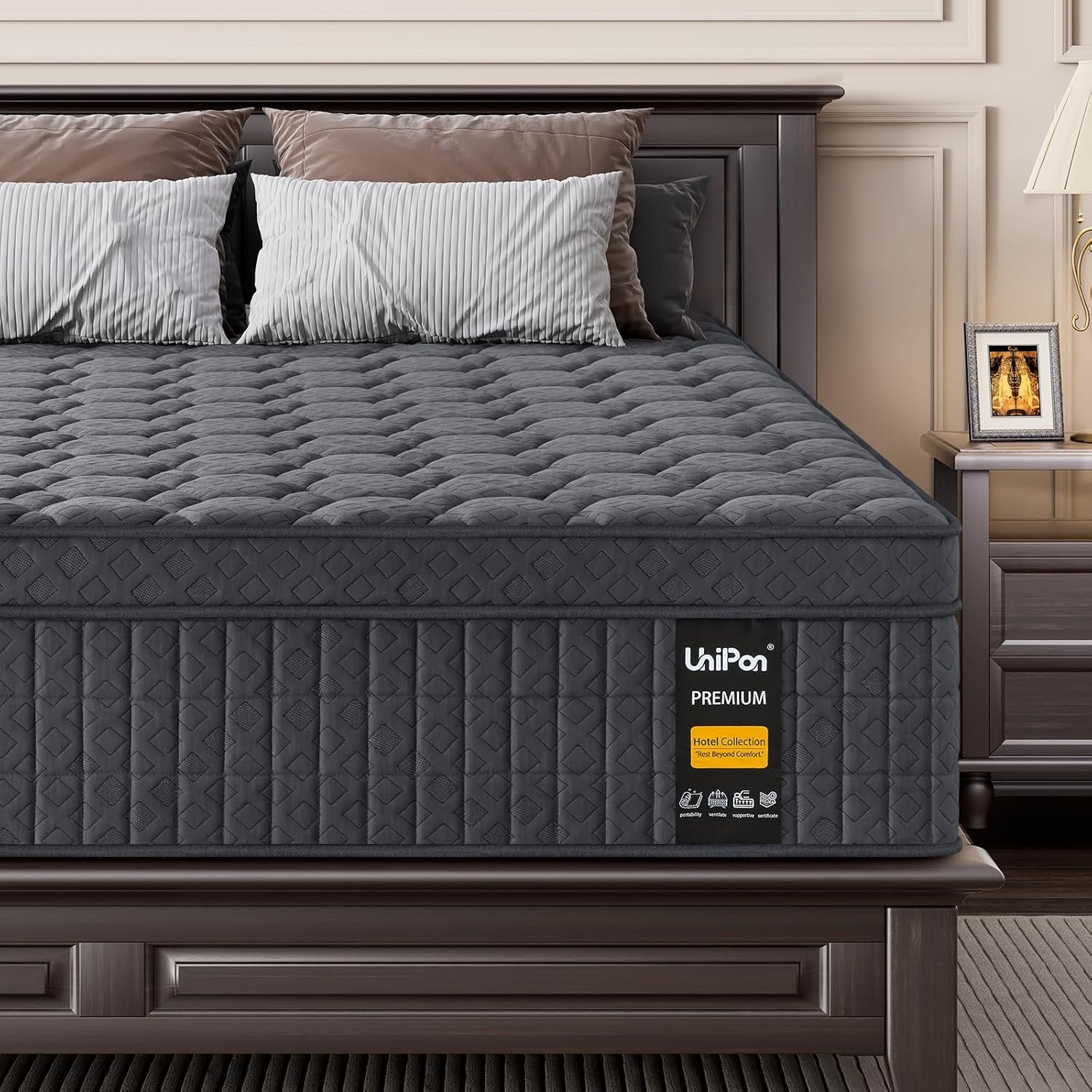 Extra Firm Queen Mattress 12 inch, Hybrid Mattress with Extra Back and Lumbar Hip Support, Pressure and Back Pain Relief,365 Nights Trial