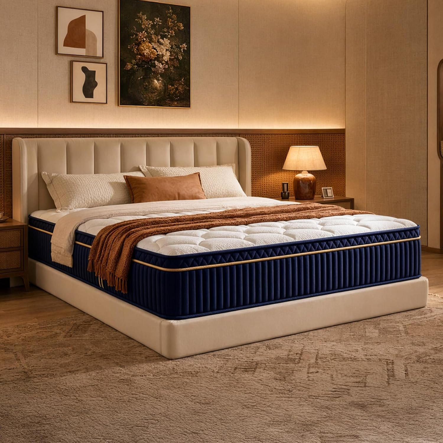 King Size Mattress, 14 Inch Hybrid King Mattress in a Box, Medium Firm Memory Foam Mattress, with Individual Pocket Springs, Upgrade Zoned Support, Motion Isolation&Pressure Relief, CertiPUR-US