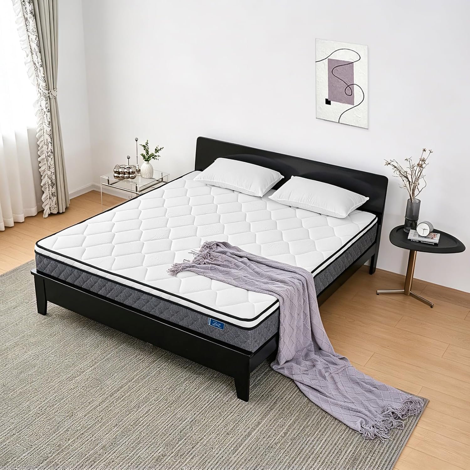 Queen Mattress, 12 Inch Cooling Hybrid Queen Mattress in a Box, Medium Firm with Gel Memory Foam & Individual Pocket Springs, Motion Isolation, Pressure Relief, CertiPUR-US