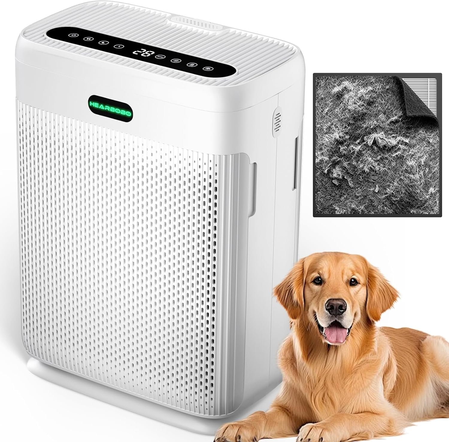 Air Purifiers for Home Large Room up to 3000sq.ft with Washable Filters, PM2.5 Air Quality Sensors, H13 HEPA Double-Sided 8X, Air Cleaner for Bedroom, Dust, Pets, Smoke, Pollon