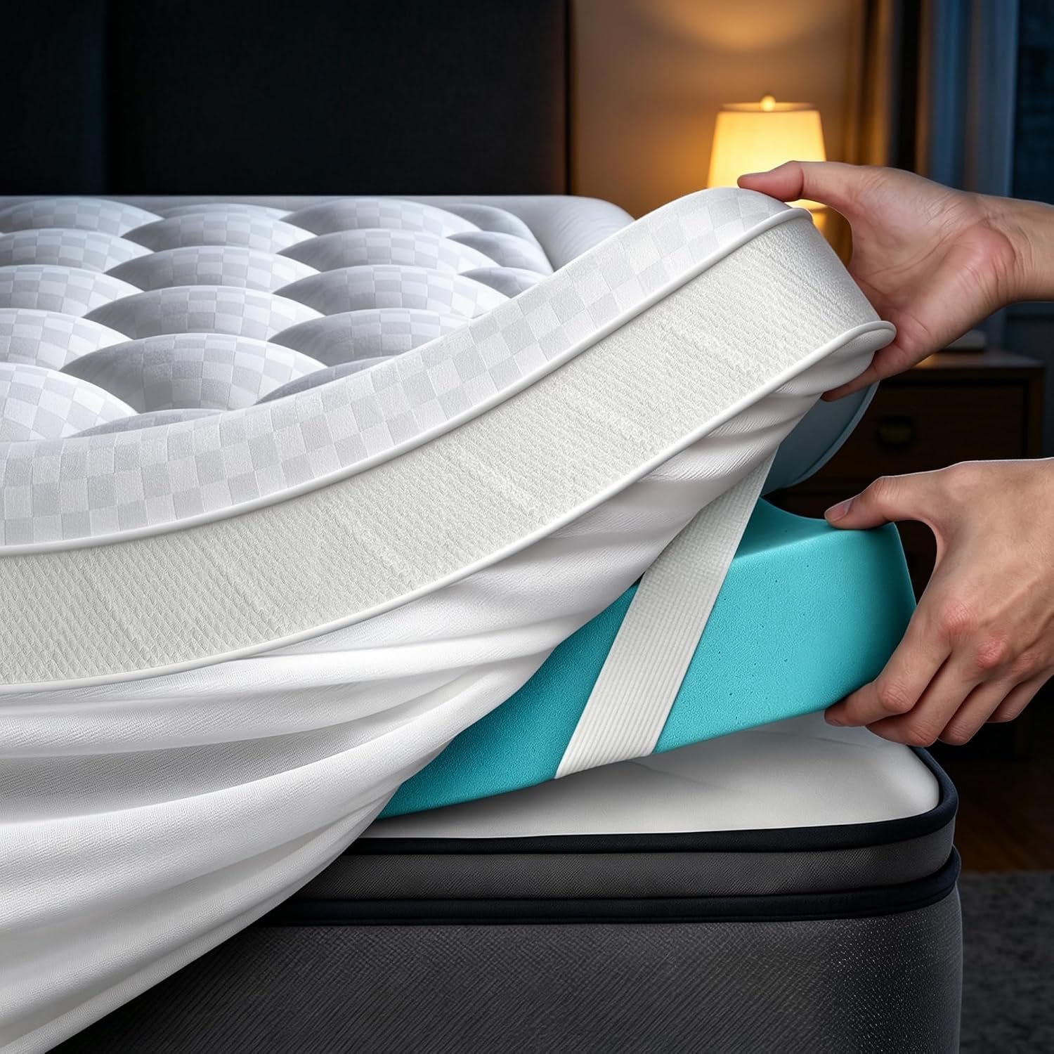 5 Inch Mega Support Memory Foam Queen Mattress Topper for Pressure Relief, Dual Layer 2.5″ Pillow Top Mattress Topper Queen Plus 2.5″ Cooling Gel Infused Memory Foam Mattress Pad