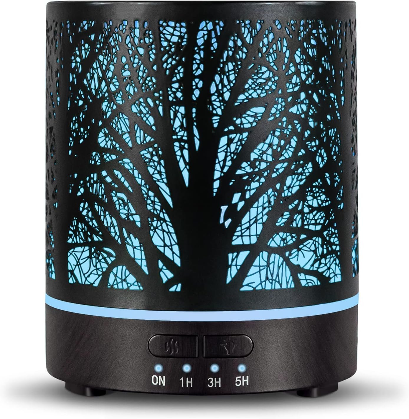 EQUSUPRO Essential Oil Diffuser 300ml Metal Electric Ultrasonic Diffuser for Large Room with Auto Shut-Off, 4 Timer Setting &7 Colors Night Light for Home