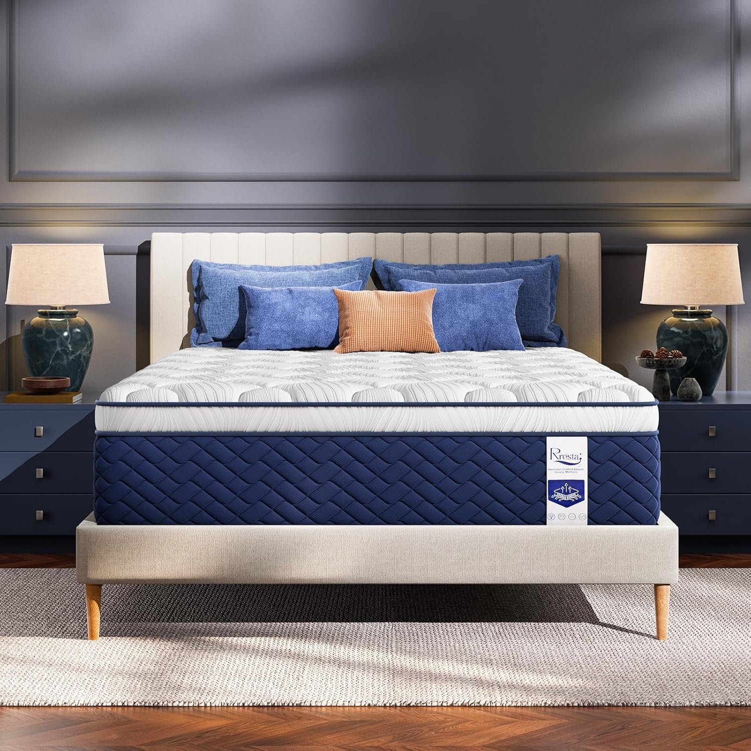 Firm Queen Mattress 12 Inch – Hotel Collection Hybrid Mattress with 7-Zone Support for Spinal Alignment & Back Pain Relief, 366-Night Trial, CertiPUR-US & Fiberglass-Free