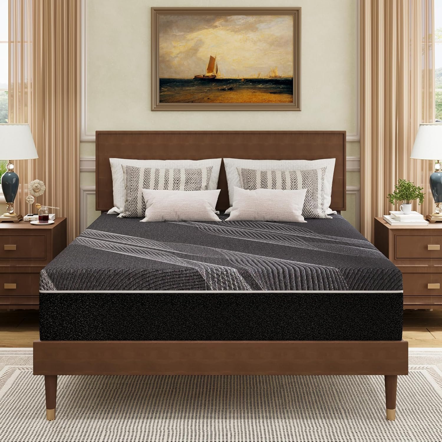Dyonery Queen Size Mattress, 10 Inch Gel Memory Foam, Cooling & Back Pain Relief, Fiberglass Free, CertiPUR-US Certified, Foam Made in USA, Medium